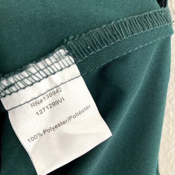 On Twelfth Self Tie Belted Wide Leg Satin Palazzo Pants - Green - Medium - Picture 6 of 6